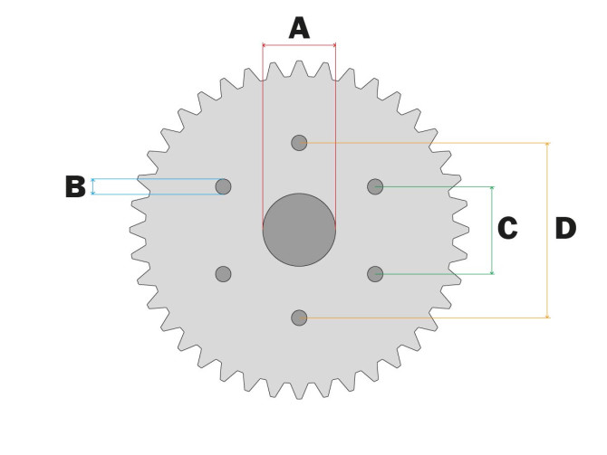 Rear sprocket Puch Ranger 4TT / 4TL 45 teeth Esjot A-quality product